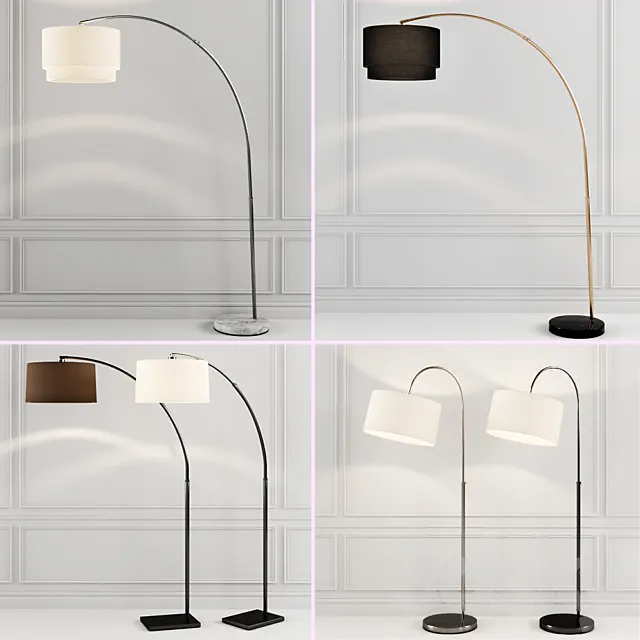 Crate & Barrel Floor Lamp Set 3DS Max Model