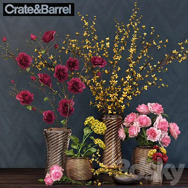 Crate & Barrel Flower set 3DSMax File