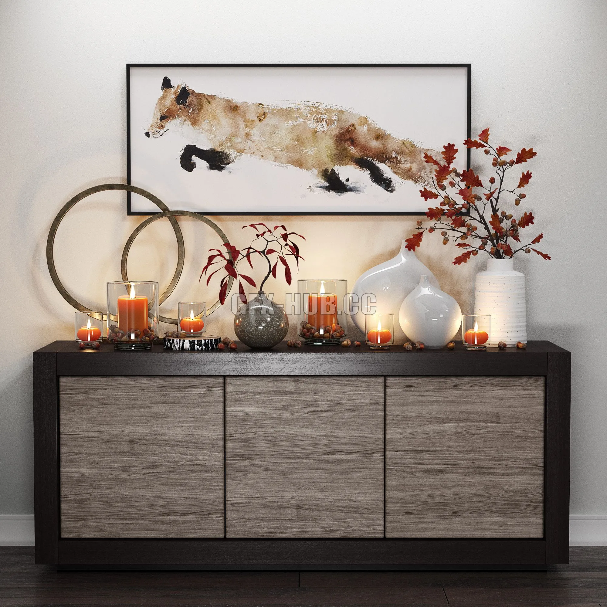 Crate & Barrel Fox & Candles 3dsMax Model