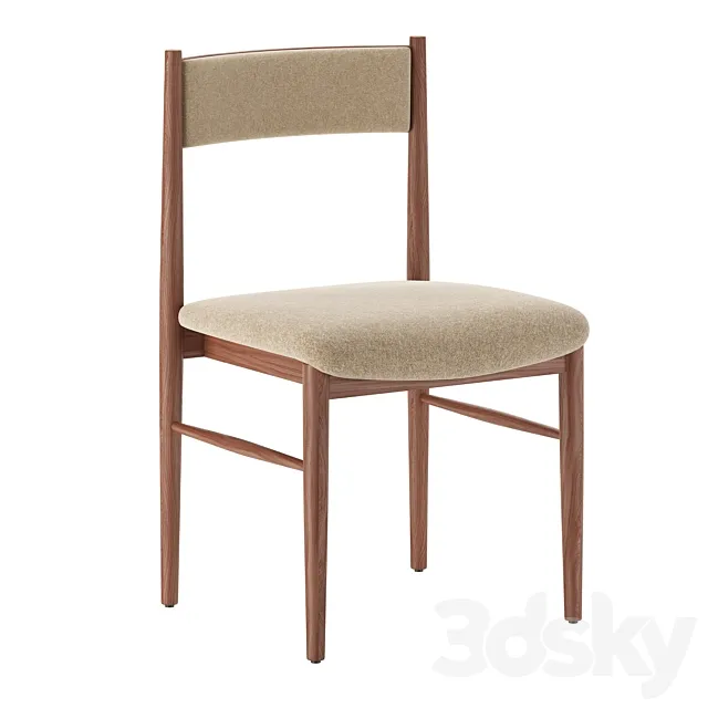 Crate & Barrel Petrie Upholstered Dining Chair 3ds Max