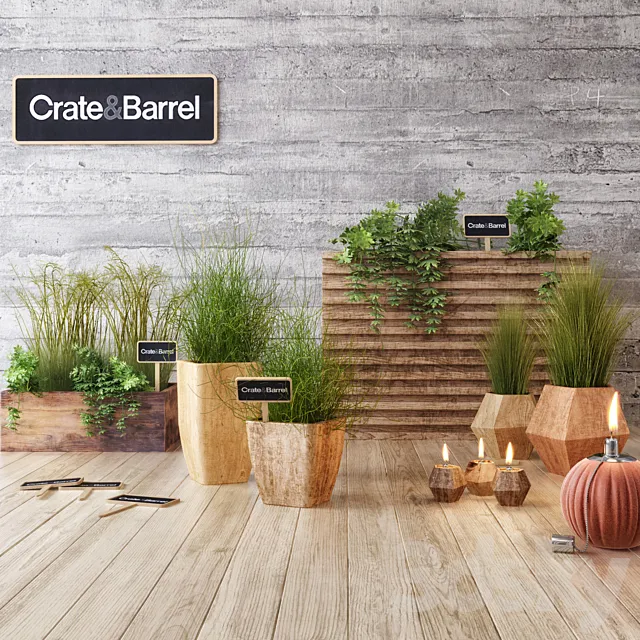 Crate & Barrel planter set 3DSMax File