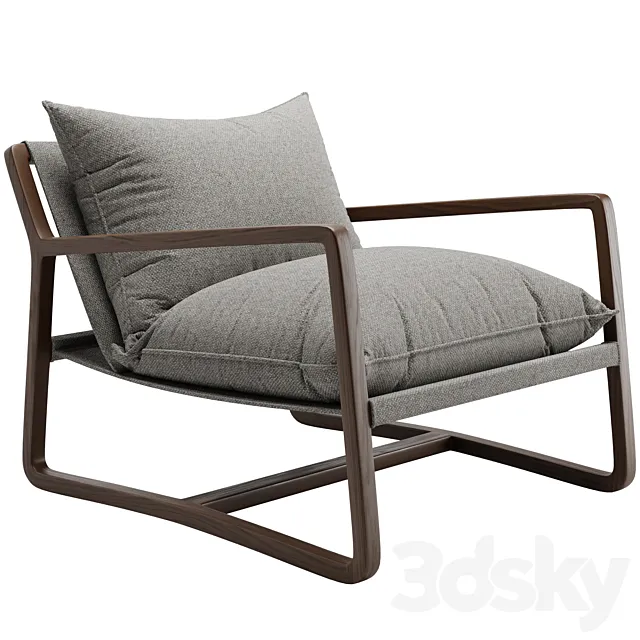 Crate & Barrel Polly Ivory Accent Chair 3ds Max