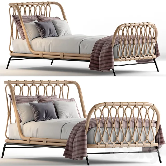 Crate & Barrel rattan kids bed 3ds Max