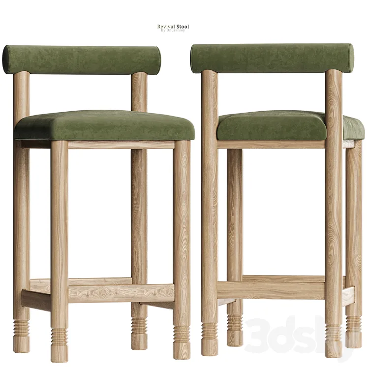 Crate & barrel – Revival Counter Stool in Green 3DS Max