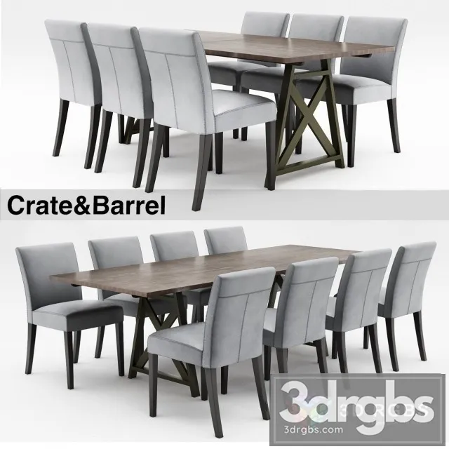 Crate Barrel Table and Chair 3dsmax Download