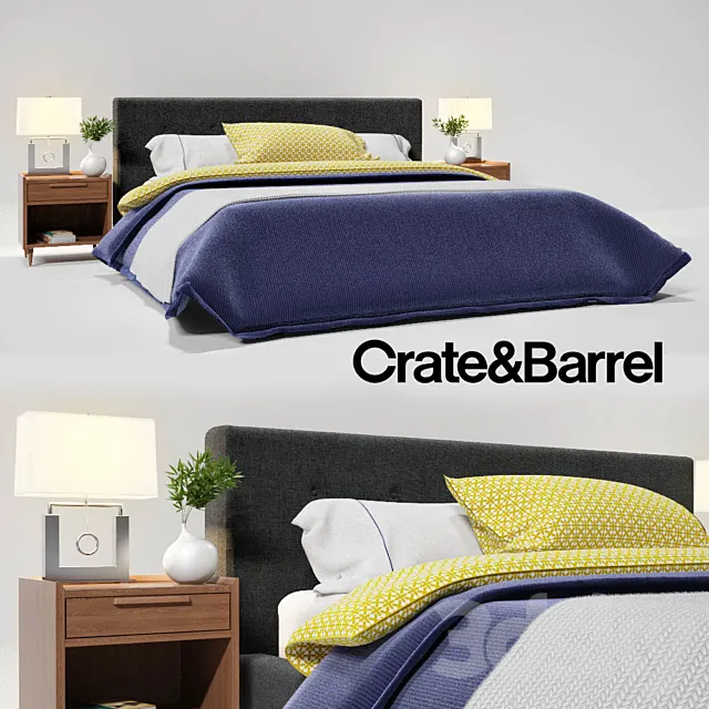 Crate & Barrel Tate King Bed 3DSMax File
