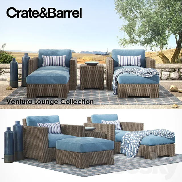 CRATE & BARREL – VENTURA Lounge Collection – Set II 3DSMax File
