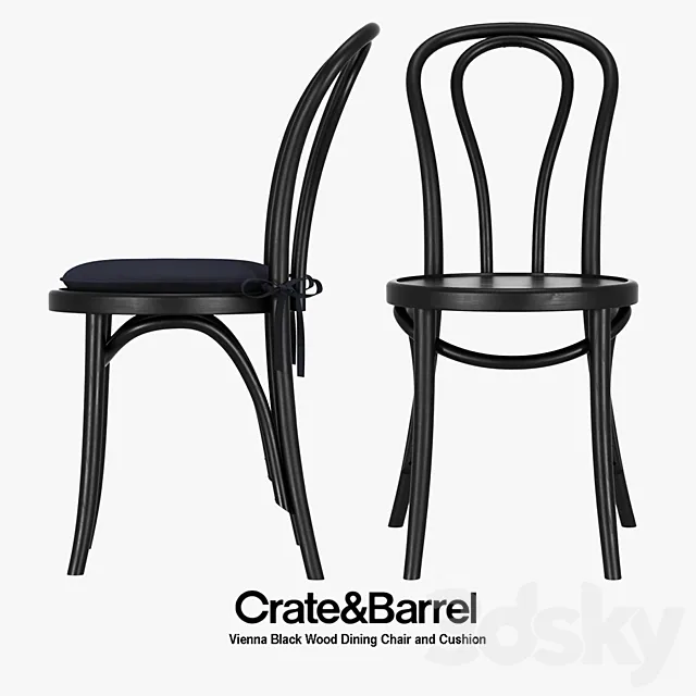 Crate & Barrel – Vienna Black Wood Dining Chair 3DSMax File