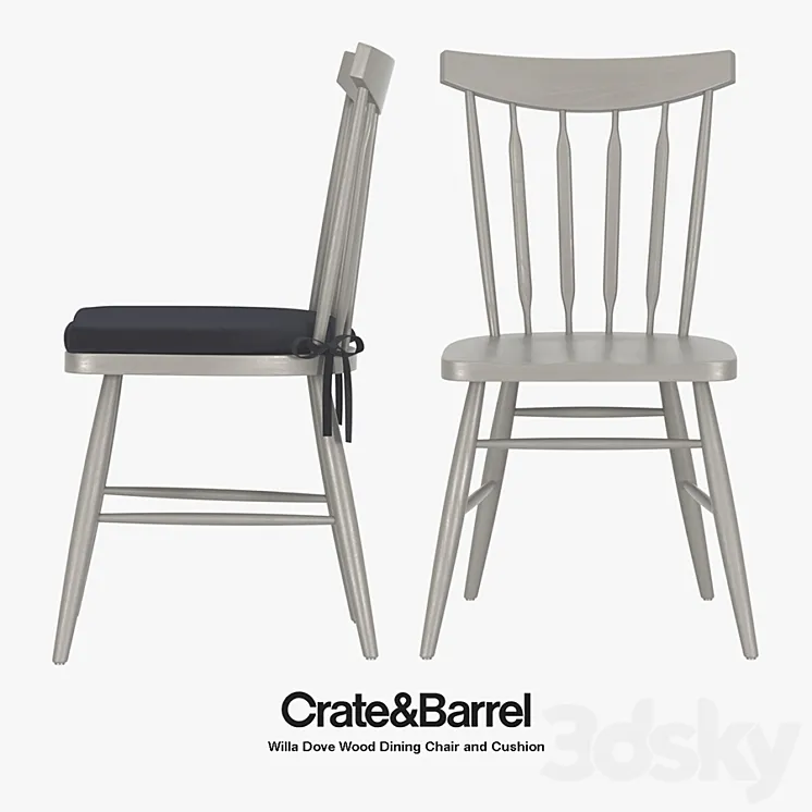 Crate & Barrel – Willa Dove Wood Dining Chair 3DS Max