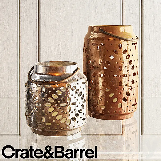 crate & barrel wisteria metallic ceramic lanterns 3DSMax File