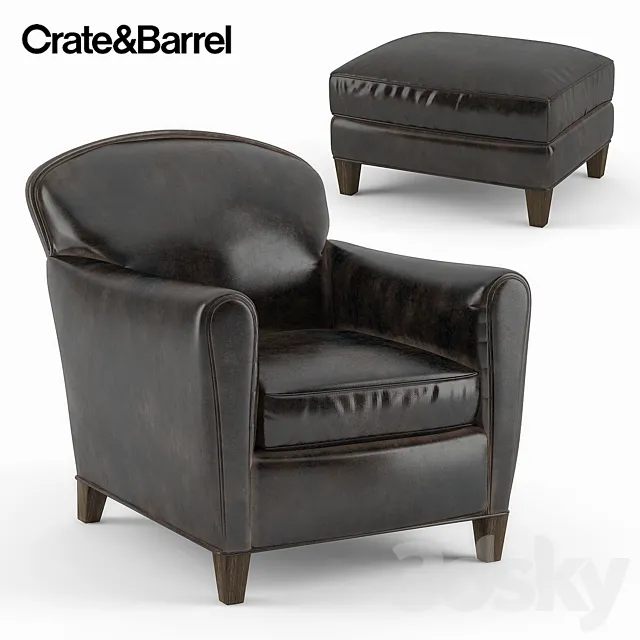 Crate&Barrel _ Eiffel Leather Chair 3DSMax File