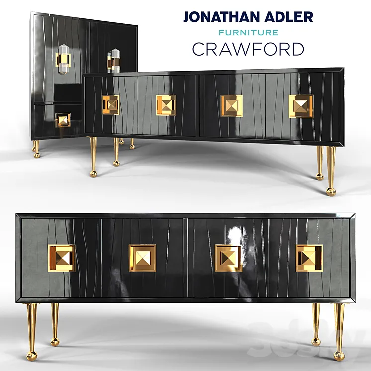 Crawford console & cabinet by Jonathan Adler 3DS Max