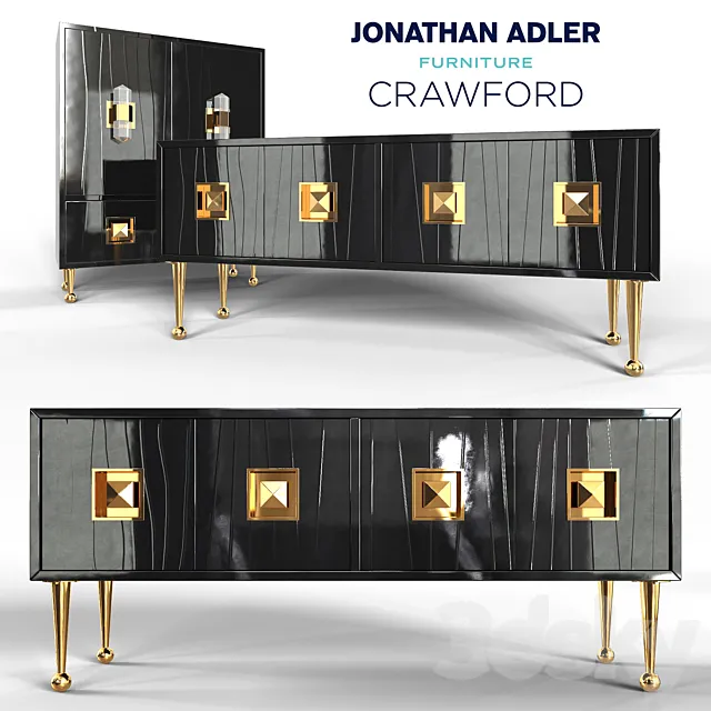 Crawford console & cabinet by Jonathan Adler 3DSMax File