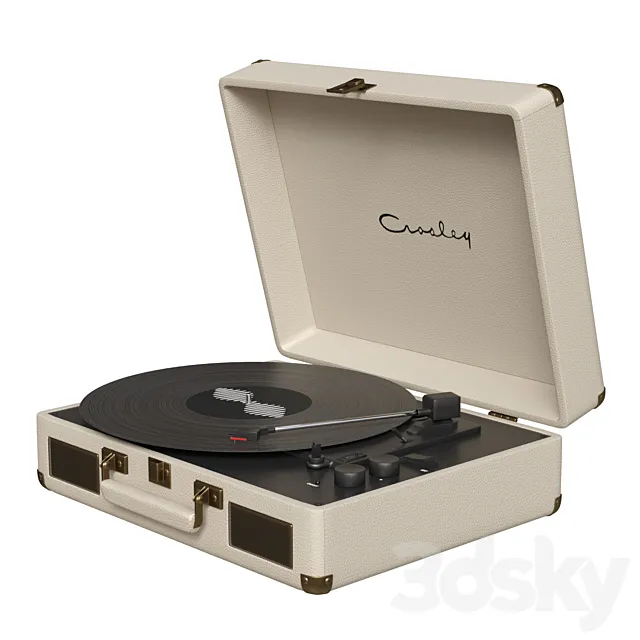 Cream Crosley Cruiser Vinyl Turntable 3DS Max Model