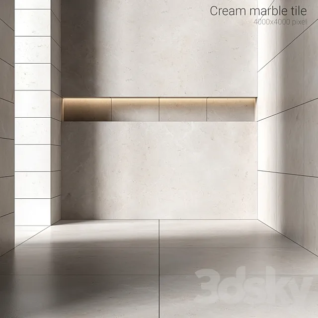 Cream marble tiles 2 3DSMax File