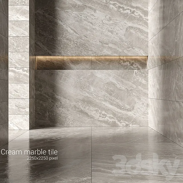 Cream marble tiles 3 3DS Max Model