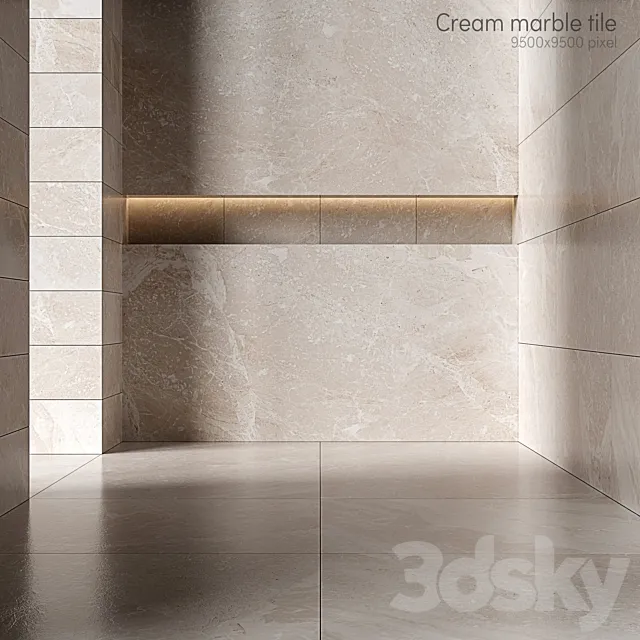 Cream marble tiles 3ds Max