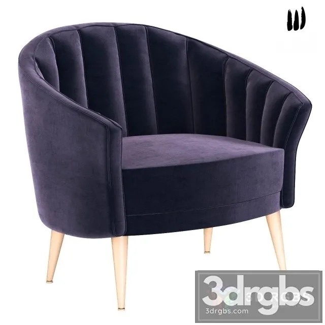 Cream Velvet Accent Violet Chair 3dsmax Download