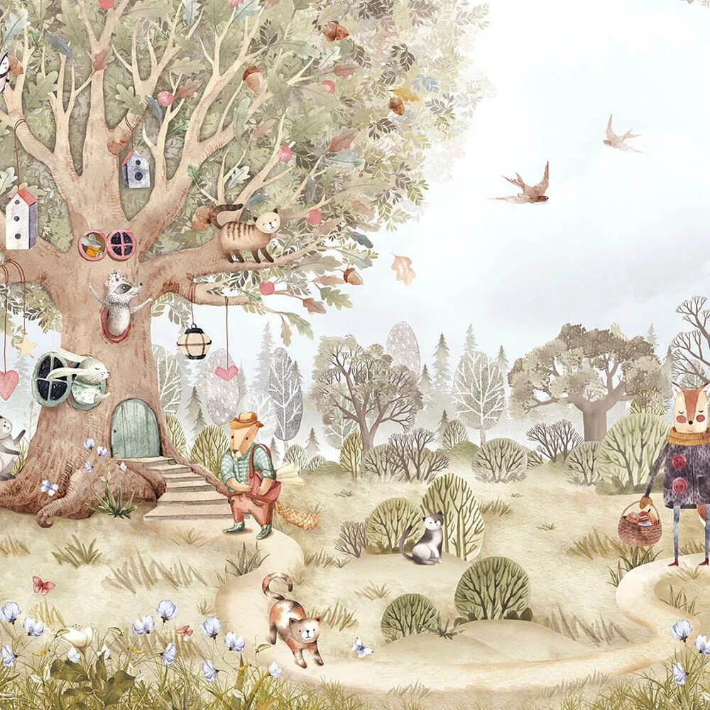 Creativille – Wallpaper 2606 tree and animals 3ds Max