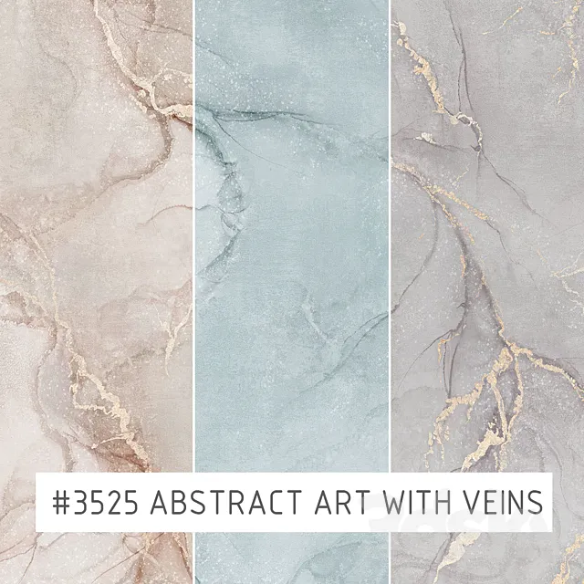 Creativille | Wallpapers | 3525 Abstract Stone with Golden Veins 3DSMax File