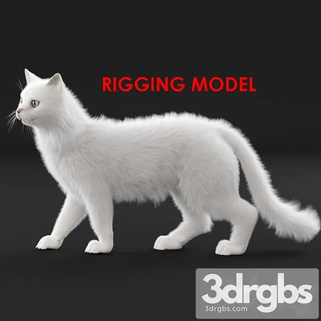 Creature White cat (rig) 3dsmax Download