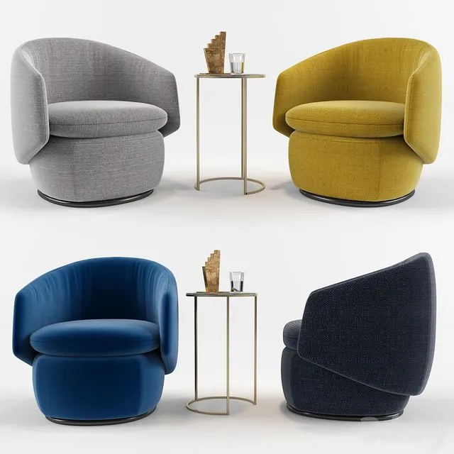 Crescent Swivel Chair_West elm 3dsMax Model