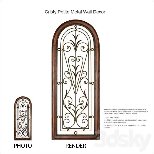 Cristy Petite Metal Wall Decor 3DS Max Model