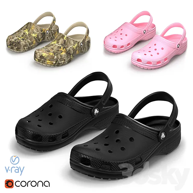 Crocs classic 3DS Max Model