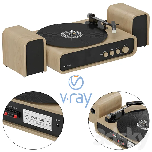 Crosley GIG Vinyl Player 3dsMax Model