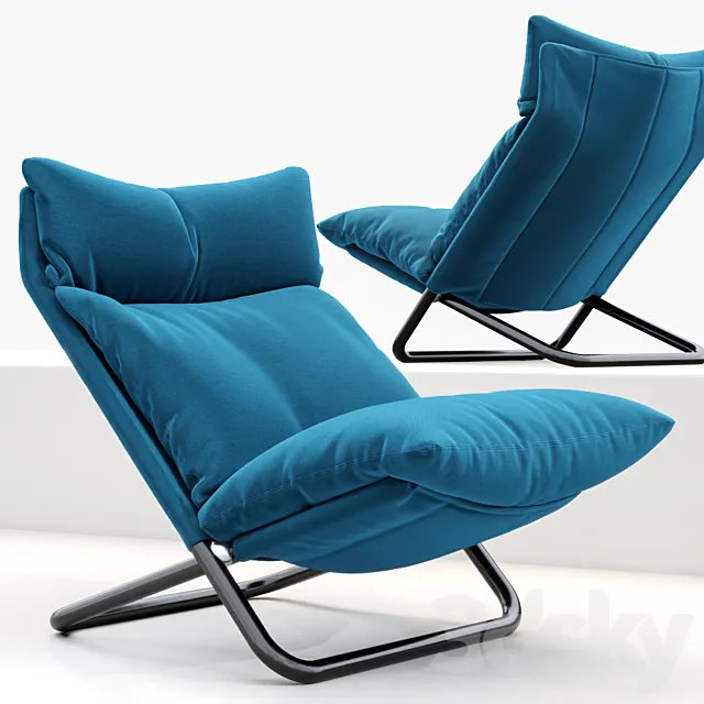 Cross high armchair by ARFLEX fabric 3DSMax File