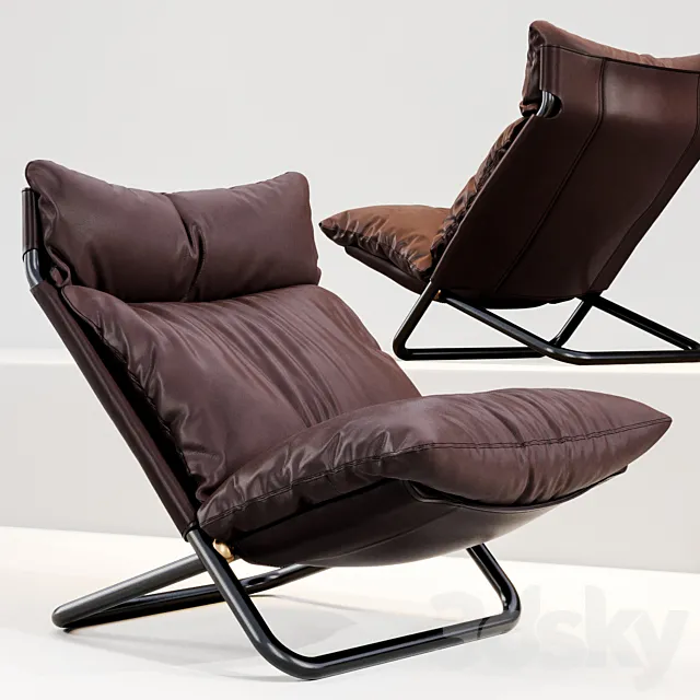 Cross high armchair by ARFLEX Leather 3DSMax File