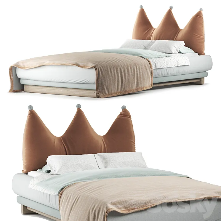 Crown bed 3DS Max Model