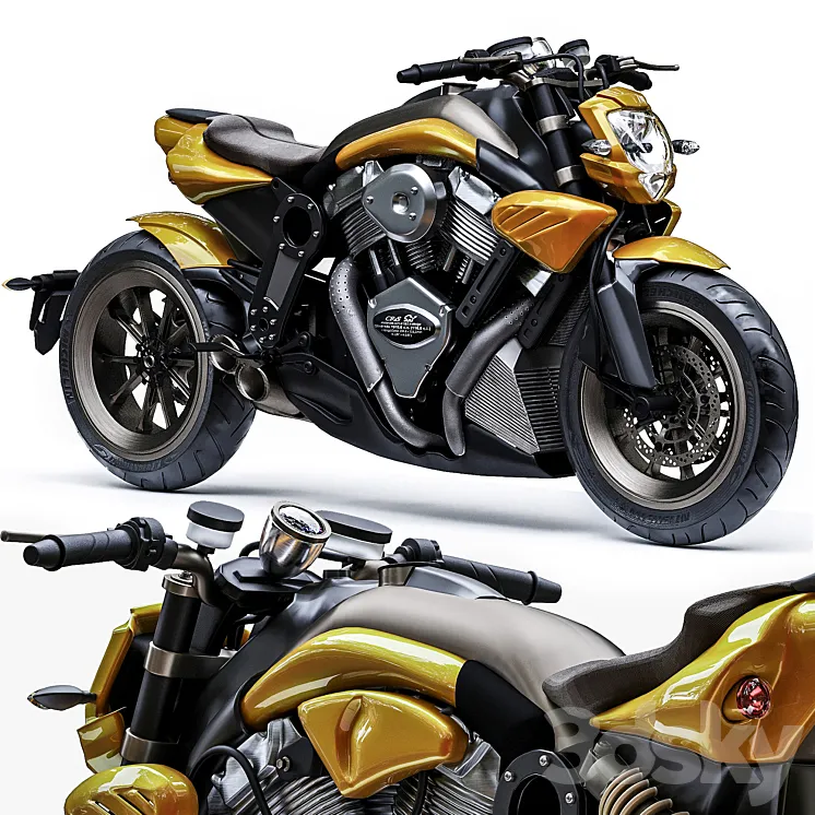 CR&S Duu Motorcycles Start at 3DS Max Model