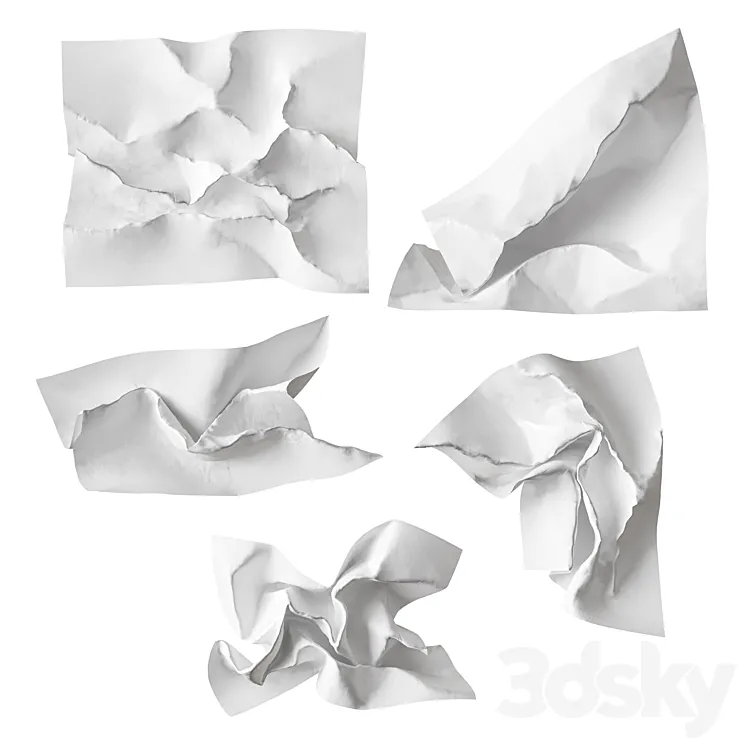 crumpled paper 3DS Max Model