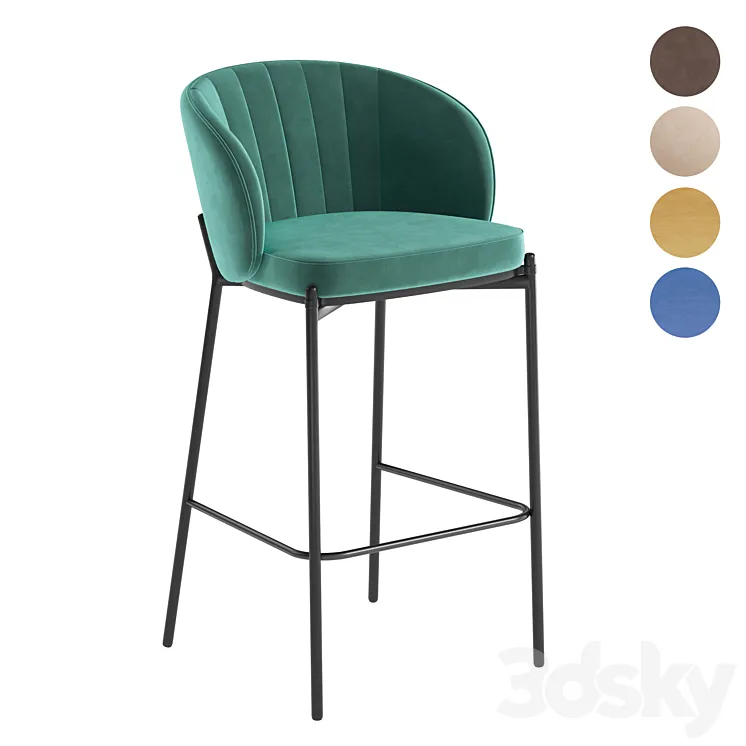 Cruz barstool 3DS Max