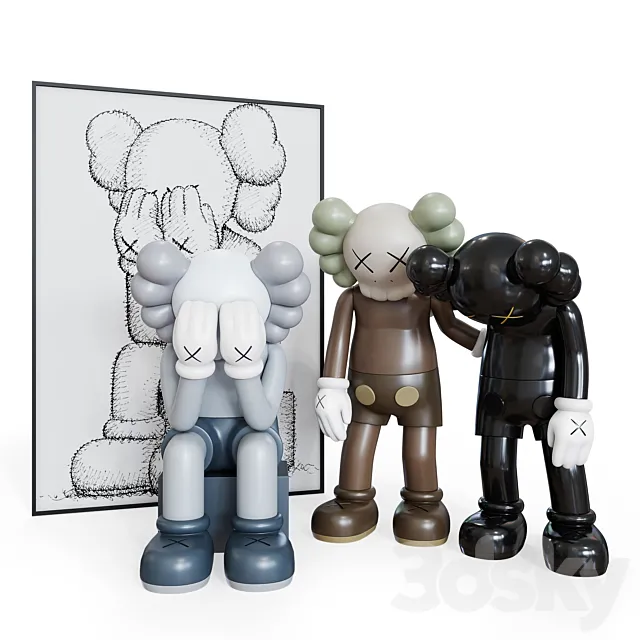 CRYING KAWS set 3DSMax File