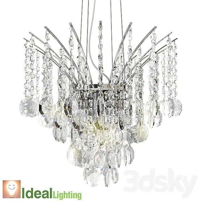 Crystal chandelier IDEAL LUX 41782 3ds Max