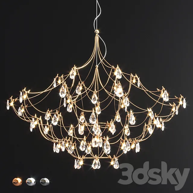 Crystal galaxy quasar chandelier 3DS Max Model