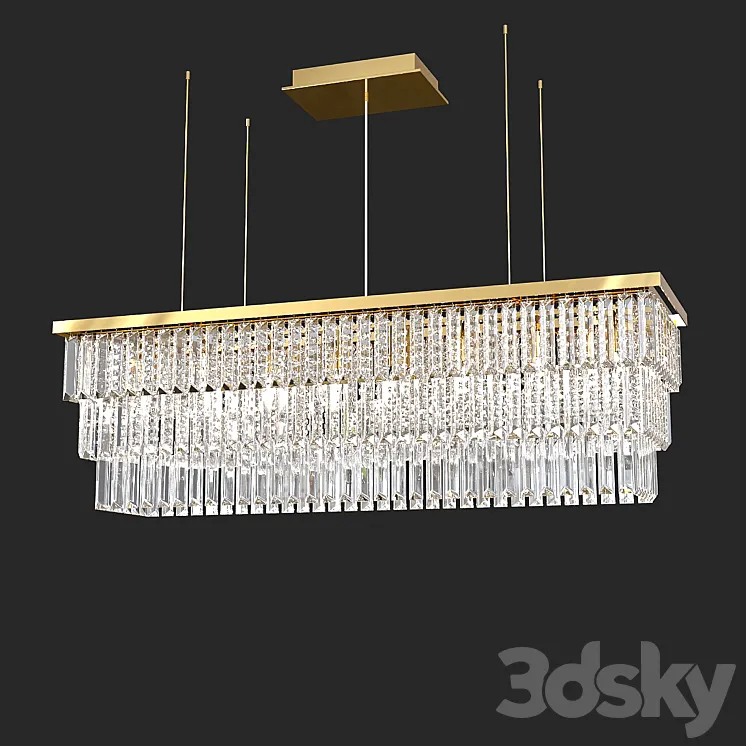 Crystal lamp Ideal Lux MARTINEZ SP8 ORO 3DS Max