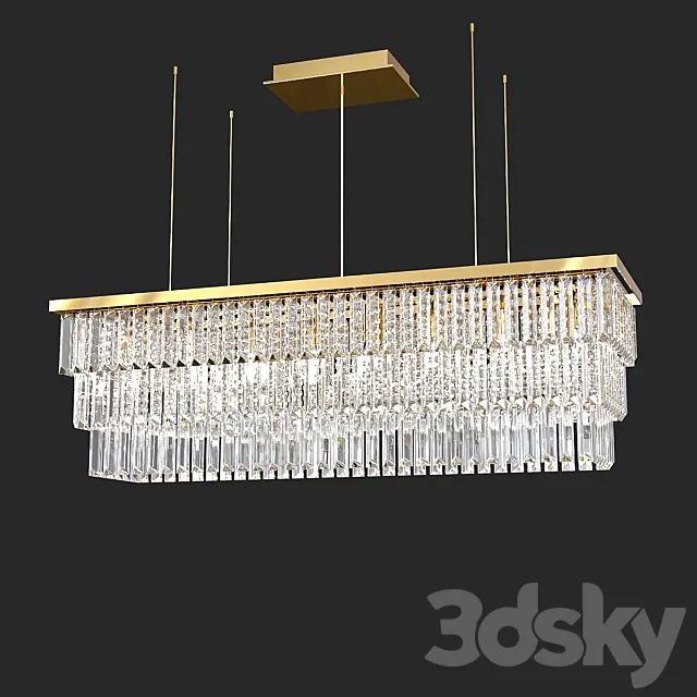 Crystal lamp Ideal Lux MARTINEZ SP8 ORO 3DSMax File