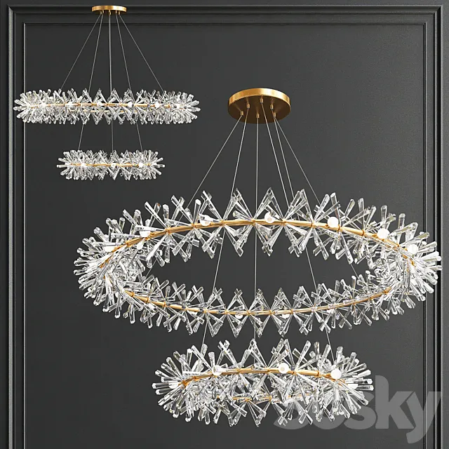 Crystal led chandelier 3ds Max