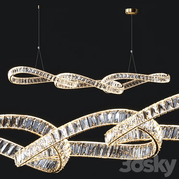 Crystal Linear Chandelier 3DS Max Model