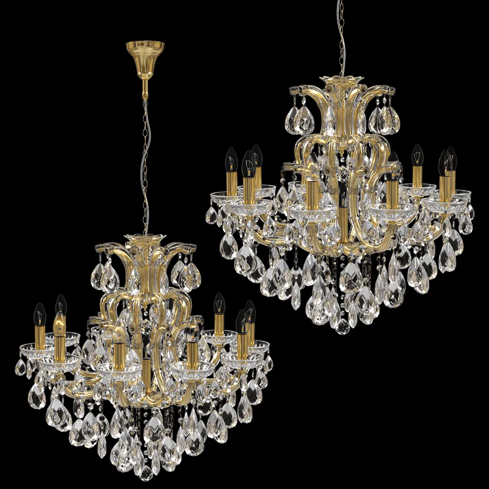 CRYSTAL LUX – Chandelier Isabel SP11 Gold/Transparent 3ds Max