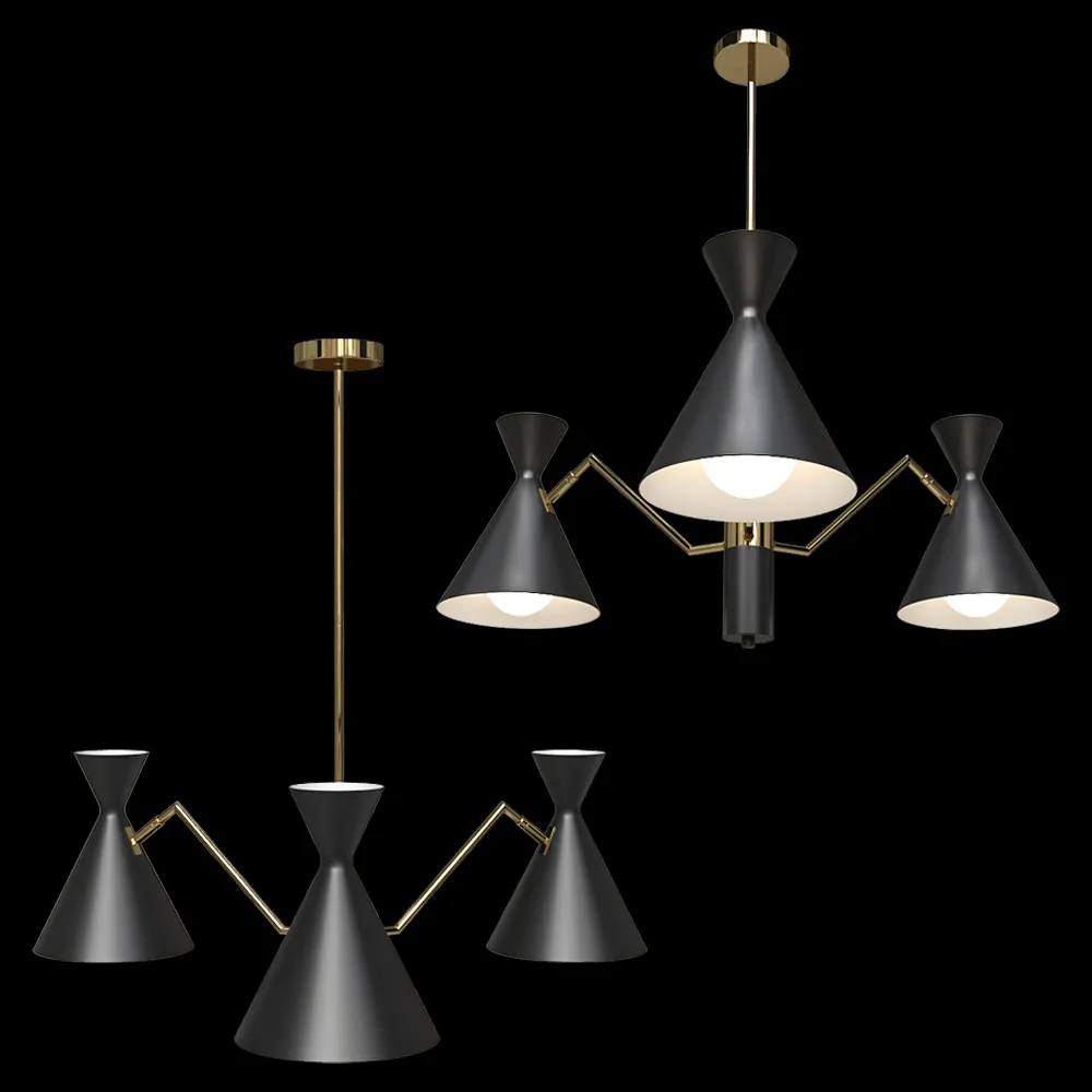 CRYSTAL LUX – Chandelier Joven SP3 Gold/Black 3ds Max