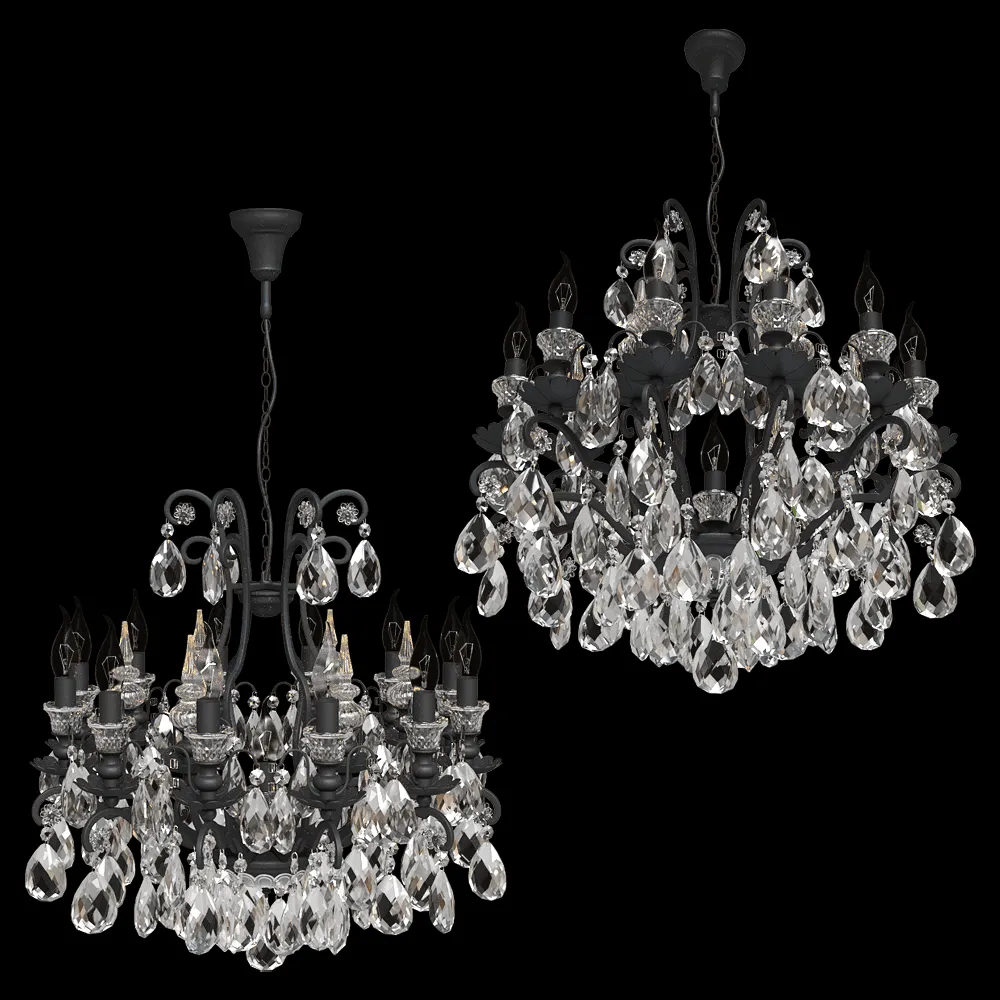 CRYSTAL LUX – Chandelier Magnifico SP13 Black/Transparent 3ds Max