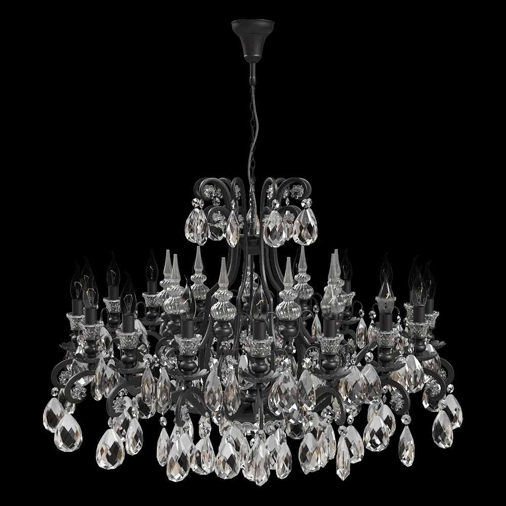 CRYSTAL LUX – Chandelier Magnifico SP19 Black/Transparent 3ds Max