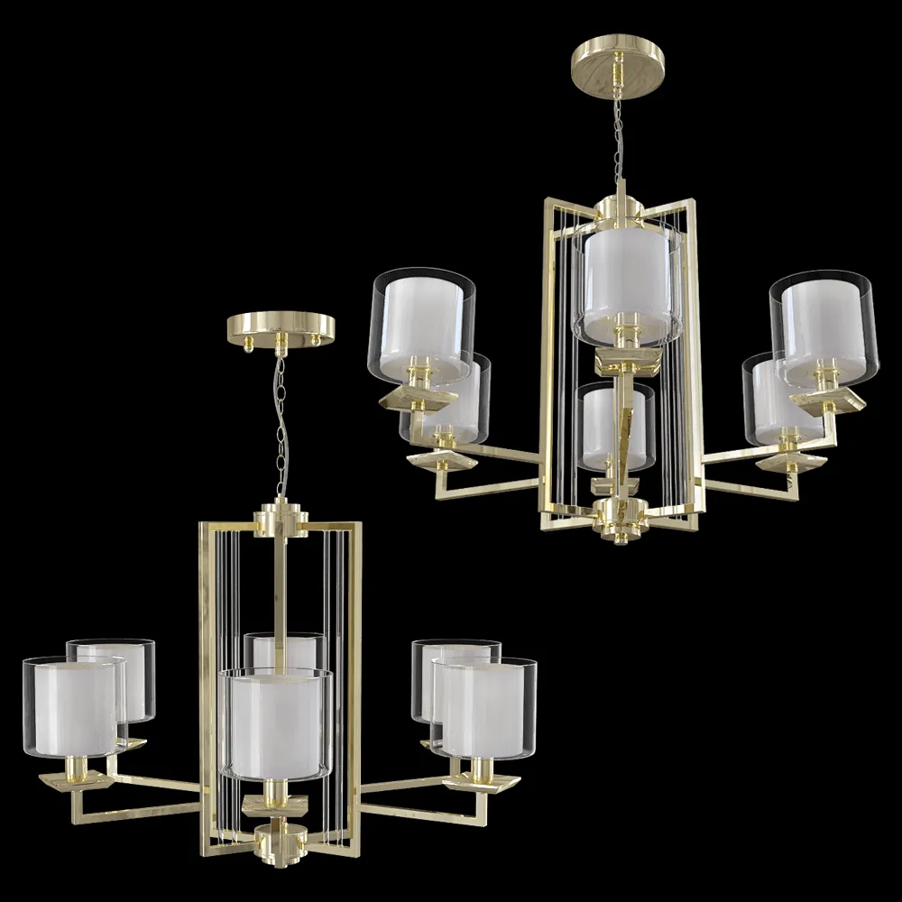 CRYSTAL LUX – Chandelier Nicolas SP-PL6 Gold/White 3ds Max