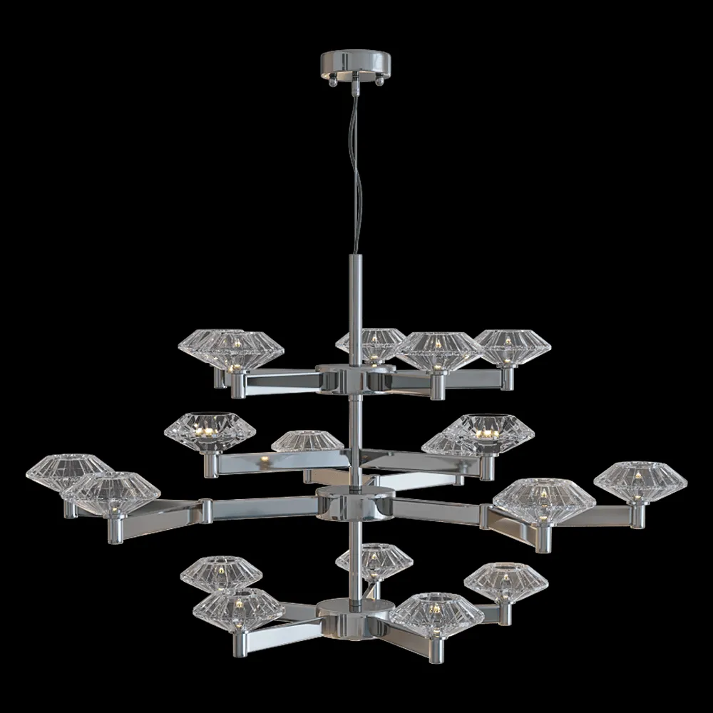 CRYSTAL LUX – Chandelier Rebeca SP5+10+5 Nickel 3ds Max