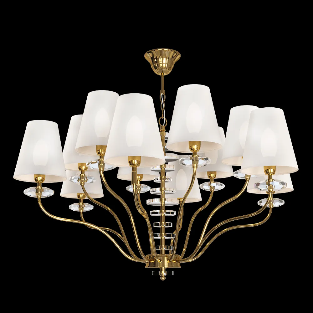 CRYSTAL LUX – Pendant lamp Armando SP6+6 Gold 3ds Max