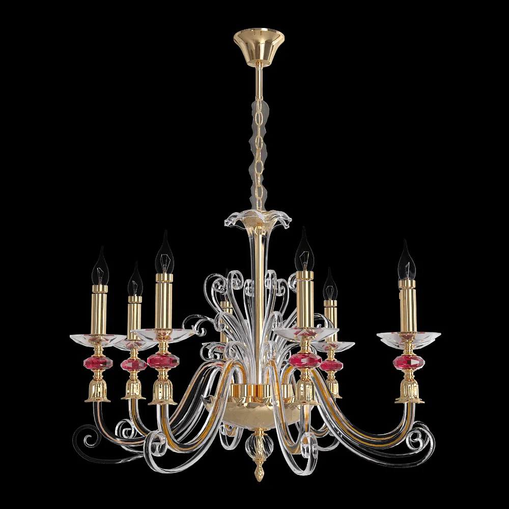 CRYSTAL LUX – Pendant lamp Catarina AP8 Gold -Transparent-Cognac 3ds Max